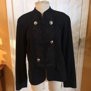 Inc International Co/ Embroided Black Jacket.